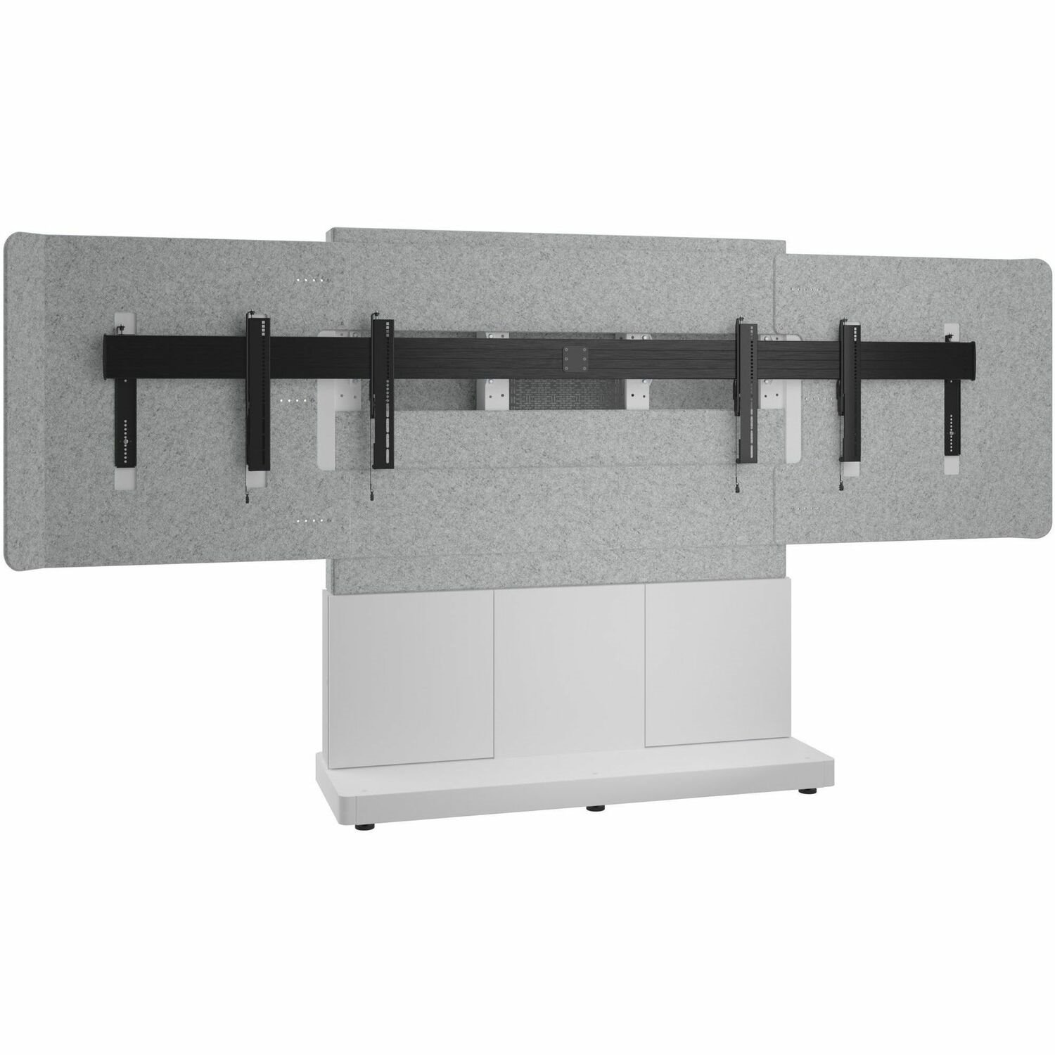 Middle Atlantic Forum 4RU Free-Standing 3-Bay Dual Display Stand - For two 56in to 65in displays - Light Finish