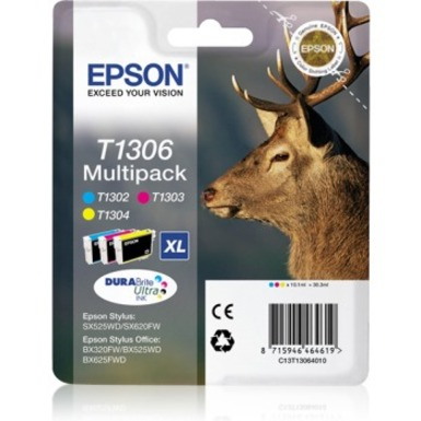 Epson DURABrite Ultra T1306 Inkjet Ink Cartridge - Cyan, Magenta, Yellow - 3 / Box