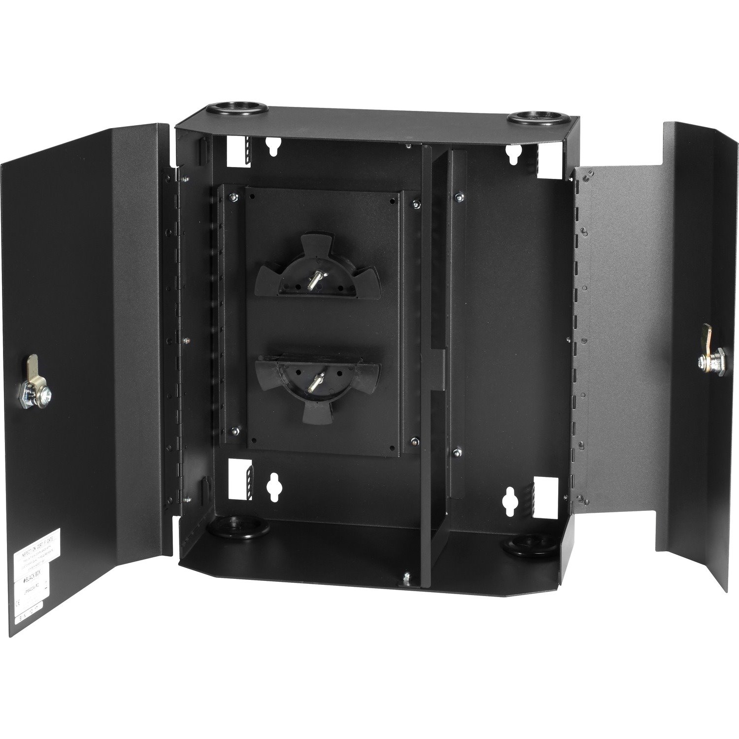 Black Box Fiber Wall Cabinet, Lock-Style, 12-Adapter Panel