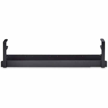 StarTech.com Under Desk Cable Management Tray, Length Adjustable, Clamp-On Installation, No Drilling Required, Black
