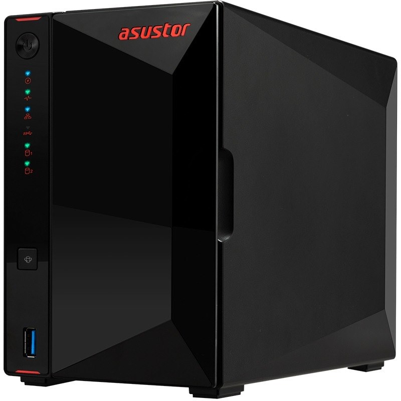 Asustor AS5202T - 2 Bay NAS, 2.0GHz Dual-Core, 2 2.5GbE Ports, 2GB RAM DDR4, Gaming Network Attached Storage, Personal Private Cloud (Diskless)