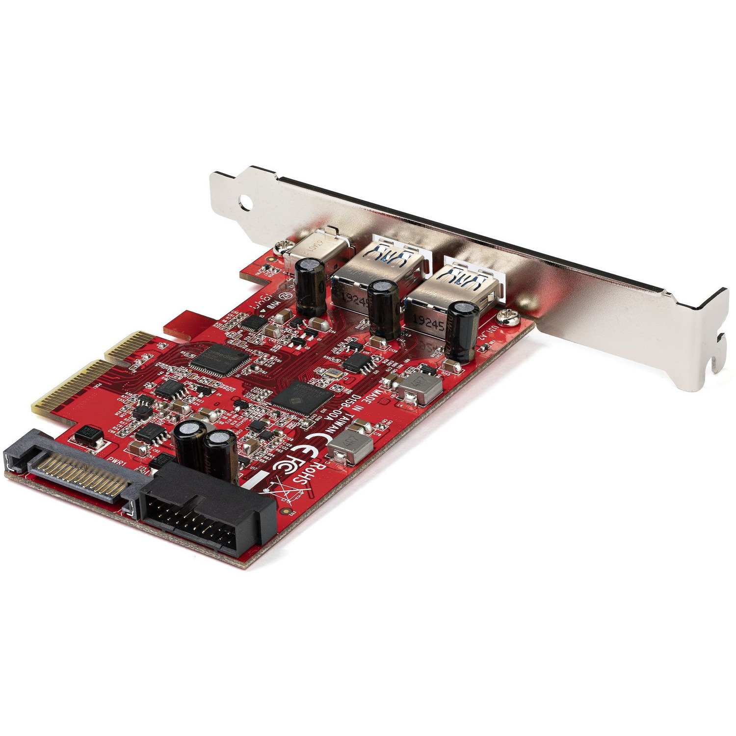 StarTech.com 5-Port USB PCIe Card, 10Gbps USB 3.2 Gen 2 PCIe Card, 1 USB-C/2 USB-A, Internal Header (2x 5Gbps USB), USB C PCI Express Card