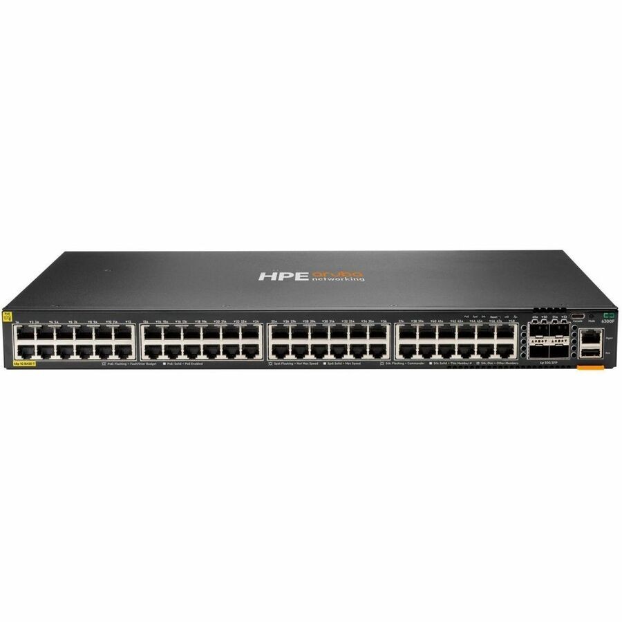 Aruba Networking 6300F 48p 10M/100M/1G Class4 PoE 4p SFP56 50G TAA Switch