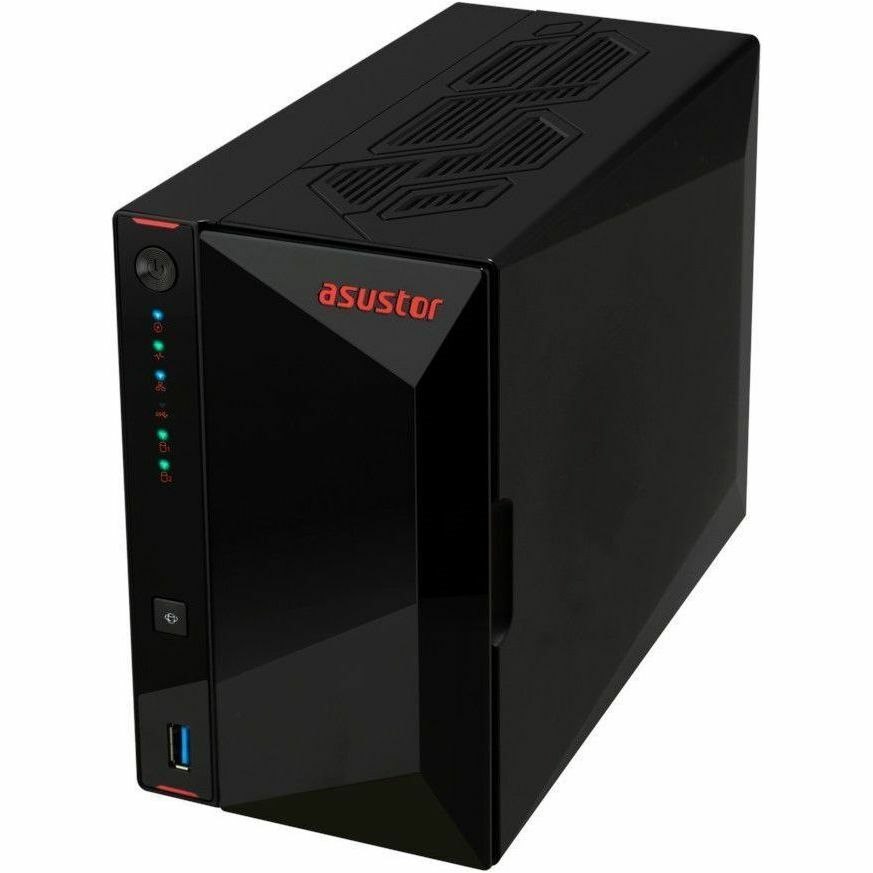 Asustor AS5402T, 2 Bay NAS, Intel Quad-Core 2.0GHz CPU, 4X M.2 NVMe SSD Slots, 2x2.5GbE Ports, 4GB DDR4 RAM, for Gaming and Live Stream, Network Attached Storage(Diskless)