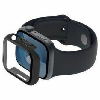 Belkin ScreenForce TemperedCurve 9H Polycarbonate, Tempered Glass Screen Protector for Apple Watch SE, Watch Series 4, Watch Series 5, Watch Series 6, Watch Series 7, Watch Series 8, Watch Series 9, Watch Series 10 - Black