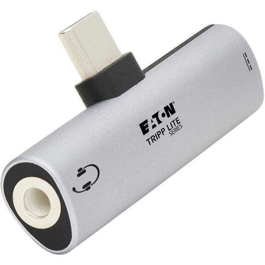 Eaton Tripp Lite Series USB-C to 3.5 mm Headphone Jack Adapter for Hi-Res Stereo Audio - PD 3.0 and QC 2.0 Charging, Silver