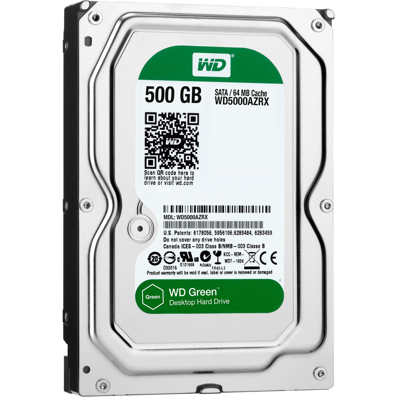 WD Green Desktop WD5000AZRX 500 GB Hard Drive - 3.5" Internal - SATA (SATA/600)