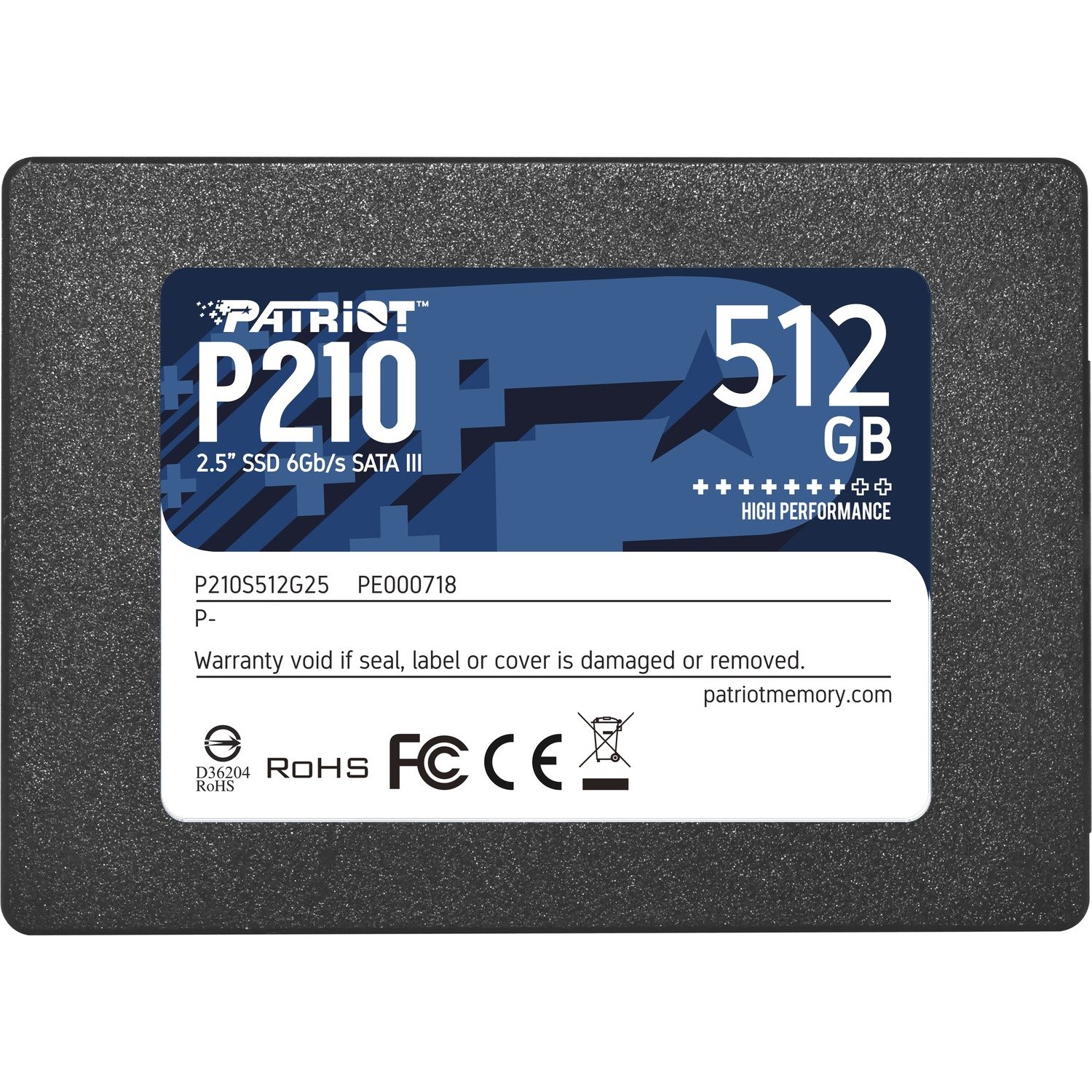 Patriot Memory P210 P210S512G25 512 GB Solid State Drive - 2.5" Internal - SATA (SATA/600)