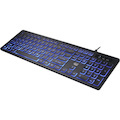 Adesso AKB-139EB Keyboard - Cable Connectivity - USB Interface - LED - English (US) - Black