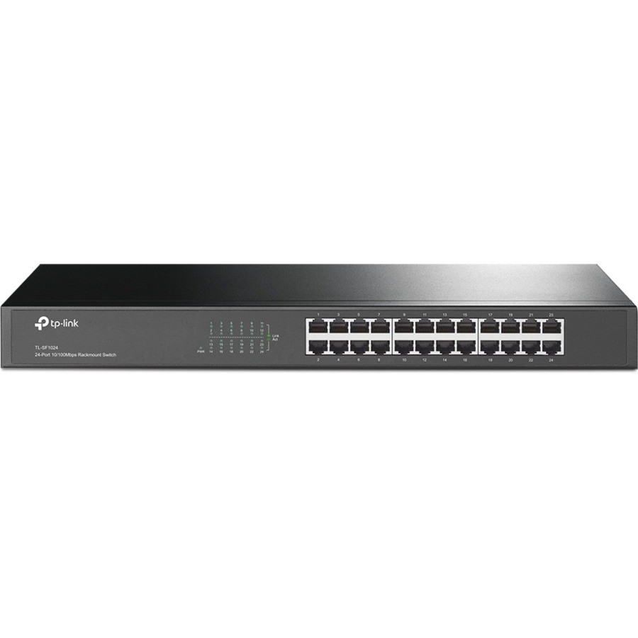 TP-LINK 24-PORT UNMANAGED RACKMOUNT SWITCH, 10/100(24), 19" STEEL CASE, 5YR