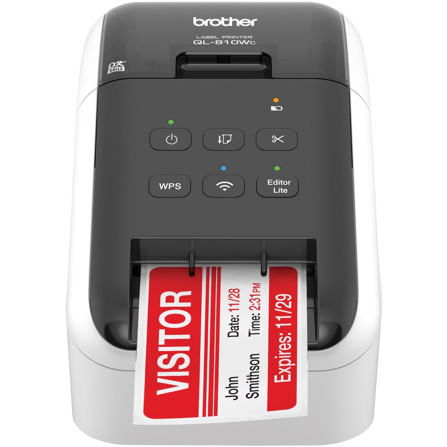 Brother QL-810WC Desktop Direct Thermal Printer - Two-color - Label Print - USB - Wireless LAN