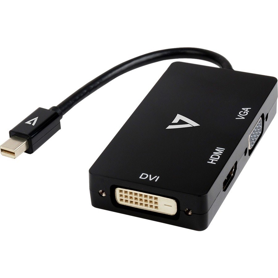 V7 V7MDP-VGADVIHDMI-1E 10 cm DVI/HDMI/Mini DisplayPort/VGA A/V Cable for Audio/Video Device, Monitor, Projector, MacBook - 1