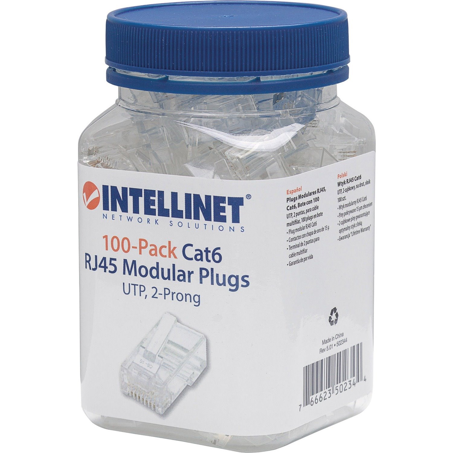 Intellinet 100 Piece Cat6 RJ45 Modular Plugs