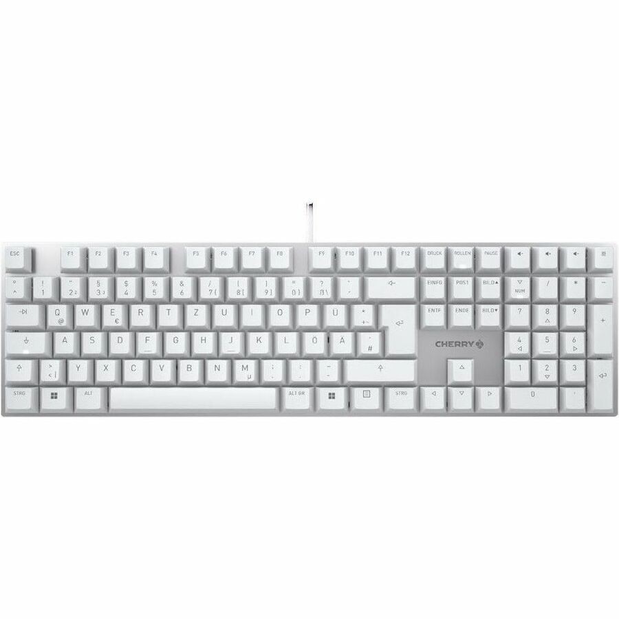 CHERRY KC 200 MX Keyboard - Cable Connectivity - USB Type A Interface - German - White, Silver