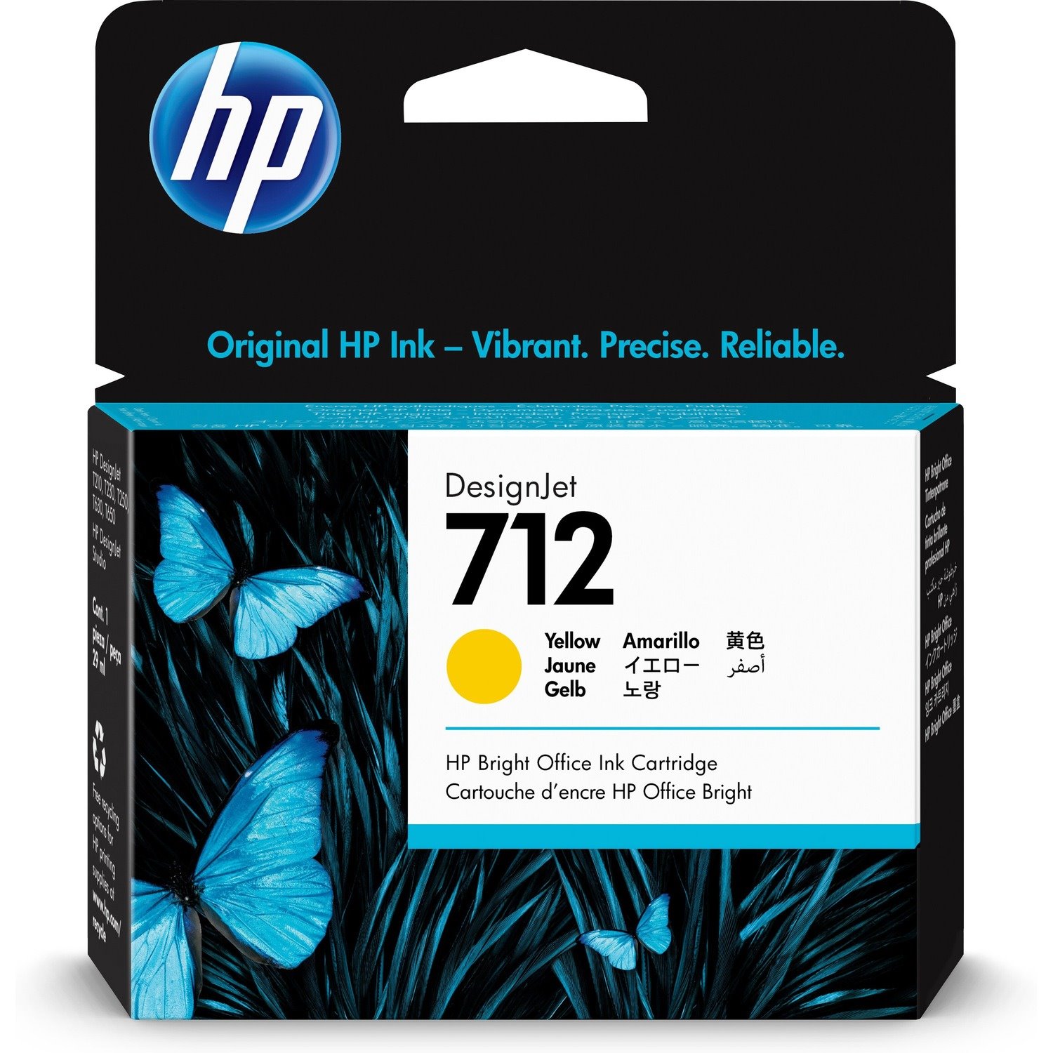 HP 712 Original Inkjet Ink Cartridge - Yellow - 1 Each