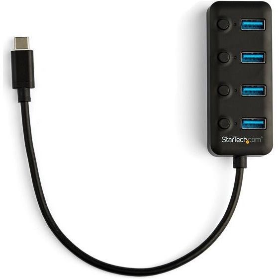 StarTech.com 4 Port USB C Hub - 4x USB 3.0 Type-A with Individual On/Off Port Switches - SuperSpeed 5Gbps USB 3.2 Gen 1 - Bus Powered