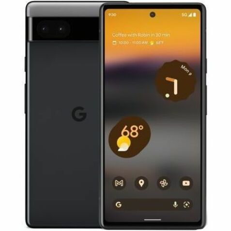 Google Pixel 6a G1AZG 128 GB Smartphone - 15.5 cm (6.1") OLED Full HD Plus 1080 x 2400 - Octa-core (Cortex X1Dual-core (2 Core) 2.80 GHz + Cortex A76 Dual-core (2 Core) 2.25 GHz + Cortex A55 Quad-core (4 Core) 1.80 GHz) - 6 GB RAM - Android 12 - 5G - Charcoal