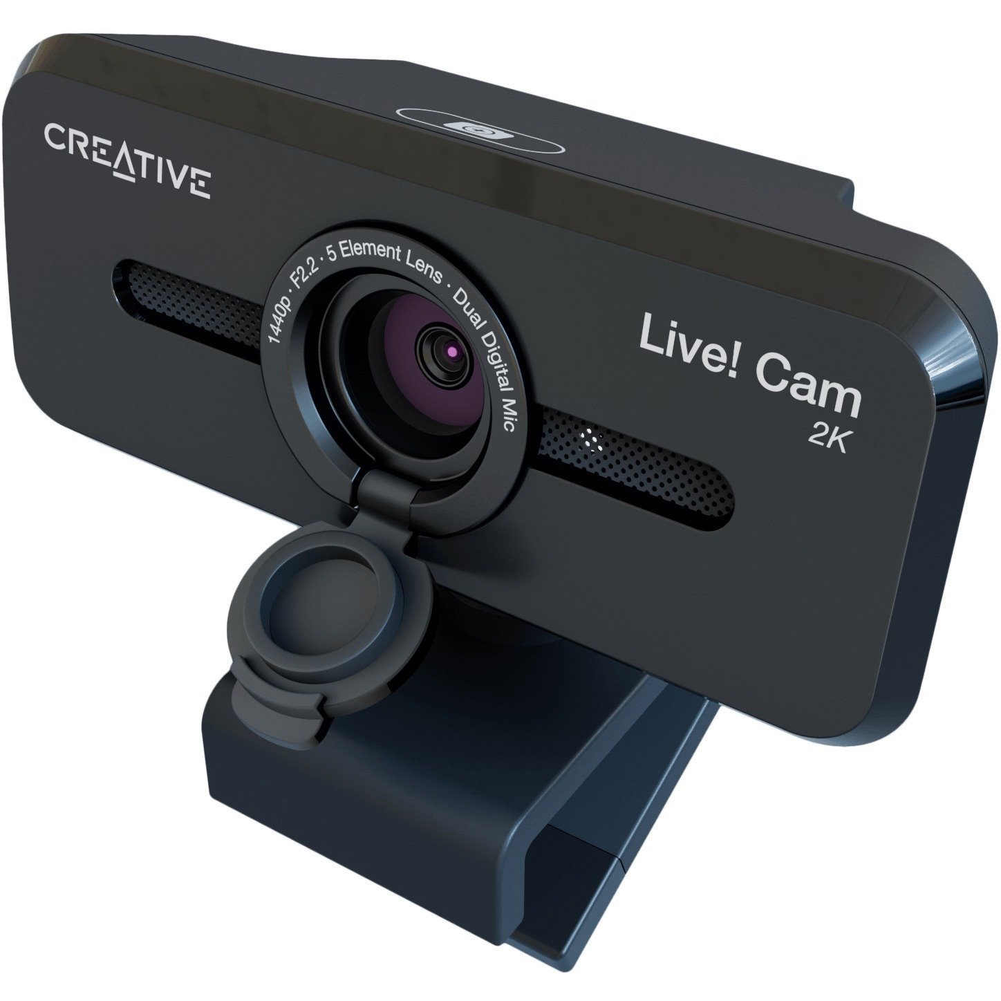 Creative Live! Cam Sync V3 2K QHD USB Webcam with 4X Digital Zoom (4 Zoom Modes from Wide Angle to Narrow Portrait View), Privacy Lens, 2 Mics, for PC and Mac