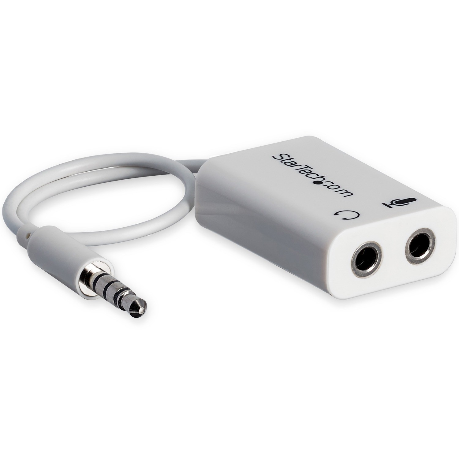 STARTECH.COM WHITE HEADSET ADAPTER FOR HEADSETS WITH SEPARATE HEADPHONE / MICROPHONE PLUGS