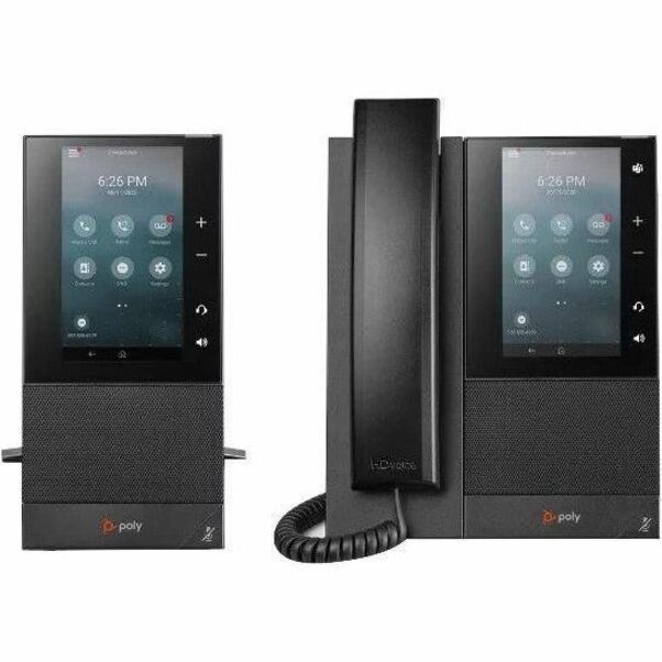 Poly CCX 505 IP-telefoon - Bedraad - Bedraad/draadloos - Wi-Fi, Bluetooth - Desktop, Op muur monteerbaar - Zwart