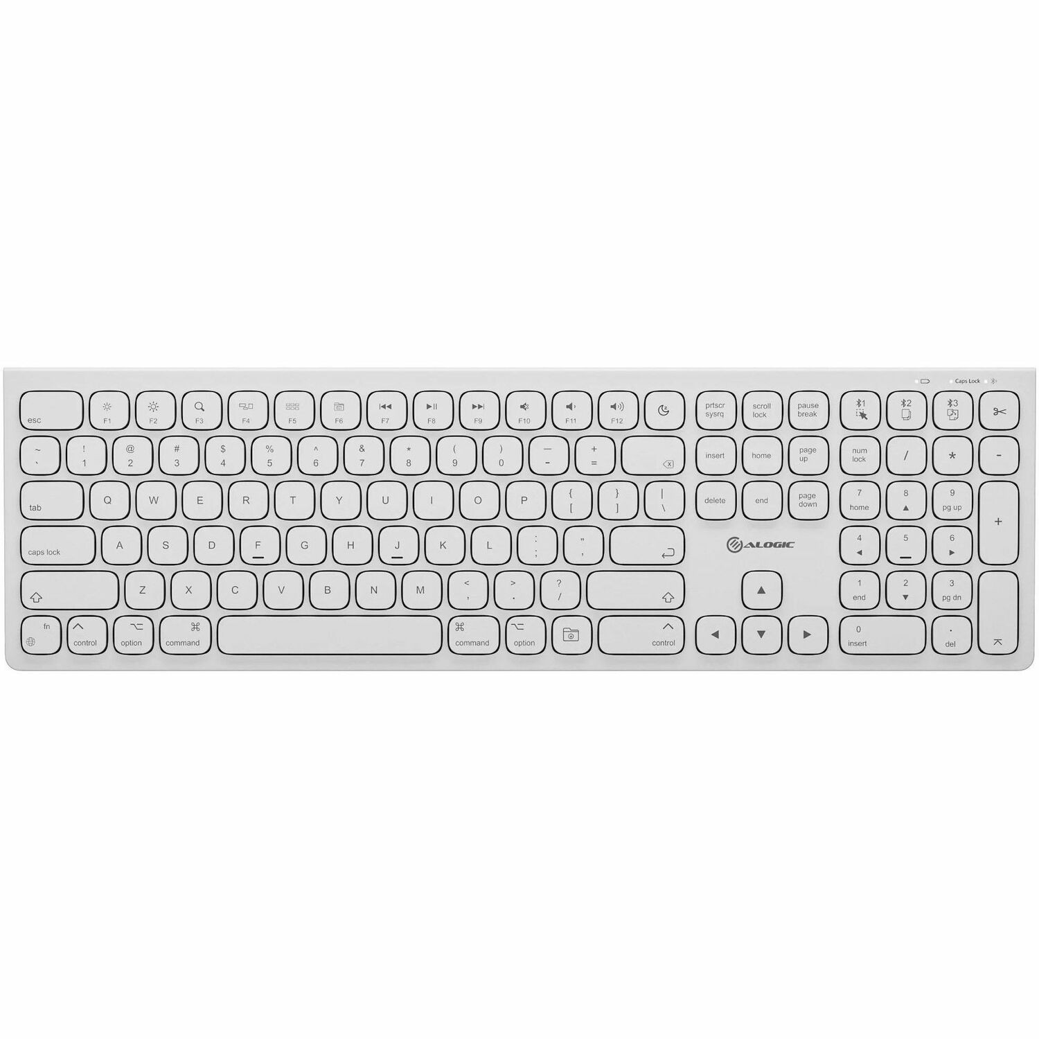 Echelon USB-C Rechargeable Bluetooth Full Size Keyboard for Mac (White) US