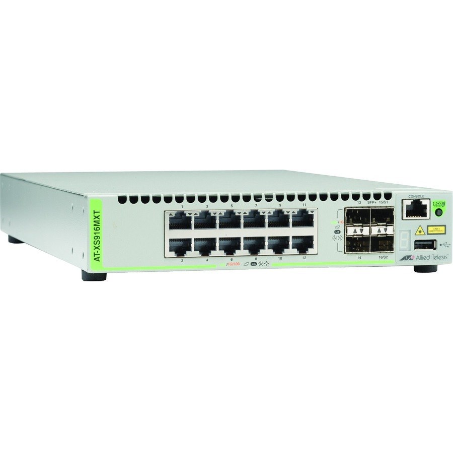 Allied Telesis 12-Port 100/1000/10G Base-T (RJ-45) Stackable Switch with 4 SFP/SFP+Slot