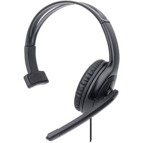 Mono On-Ear Headset (USB), Microphone Boom (padded), Polybag Packaging, Adjustable Headband, In-Line Volume Control, Ear Cushion, USB-A for both sound and mic use, cable 1.5m, Three Year Warranty