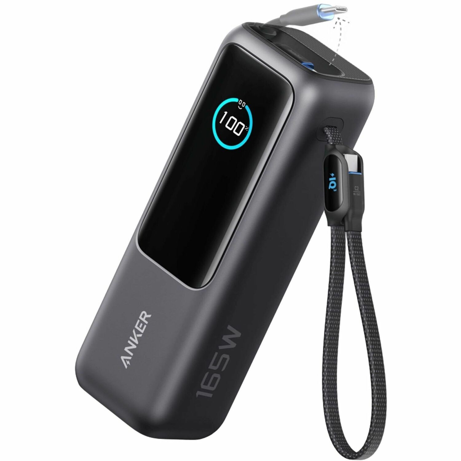 Anker 165W Built In USB-C Lanyard (A1695) - Black