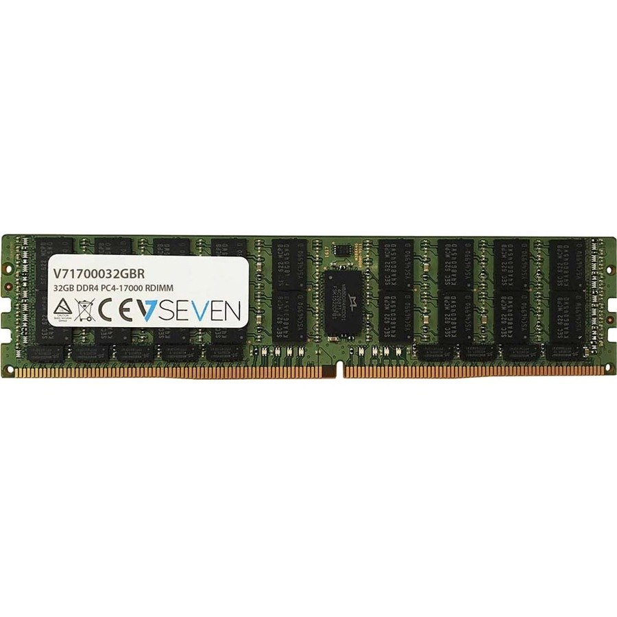 V7 V71700032GBR RAM Module for Server - 32 GB - DDR4-2133/PC4-17000 DDR4 SDRAM - 2133 MHz Dual-rank Memory - CL15 - 1.20 V