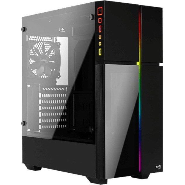AeroCool Playa Computer Case - ATX Motherboard Supported - Mid-tower - SPCC, Tempered Glass, Acrylonitrile Butadiene Styrene (ABS) - Black