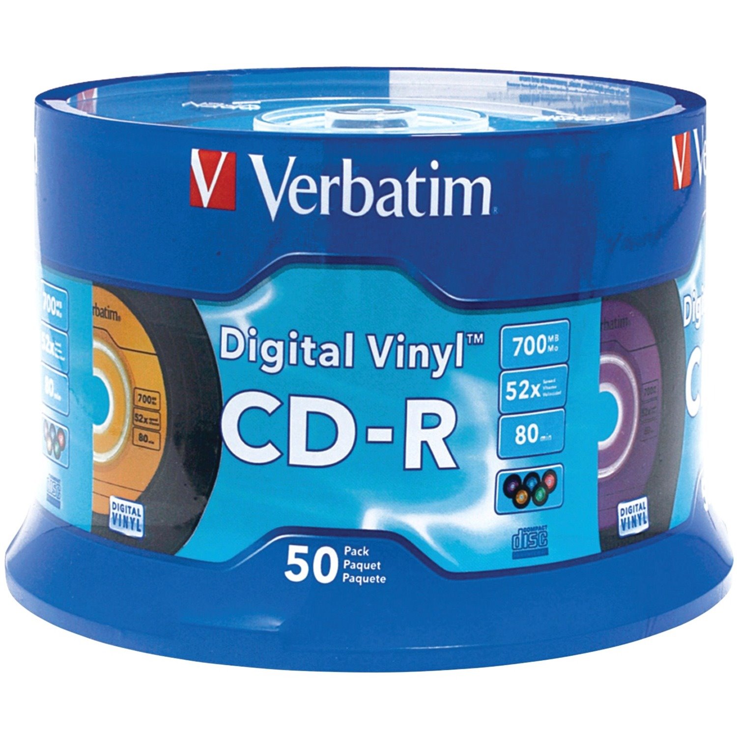 Verbatim CD-R 80min 52X with Digital Vinyl Surface - 50pk Spindle