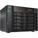 Asustor Lockerstor 10 Gen3 AS6810T 10 Bay NAS, AMD Ryzen Quad-Core 2.3 GHz, 16GB RAM ECC DDR5, 4 M.2 NVMe Slots, Dual 5GbE and Dual 10GbE Port, USB4 Type-C, Network Attached Storage (Diskless)
