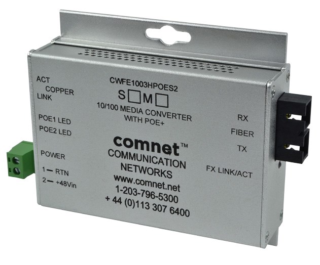 ComNet Commercial Grade 100Mbps Media Converter with 48V POE, Mini, "A" Unit&#178;
