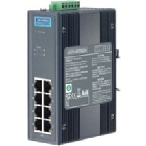 Advantech 8-port Industrial PoE Switch with 24/48 VDC Power Input and Wide Temperature