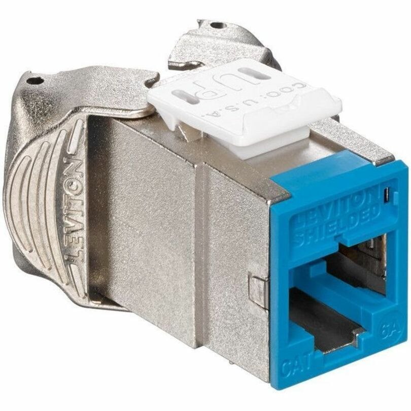 Leviton ATLAS-X1 Cat 6A Shielded QuickPort Jack, Component-Rated, Blue