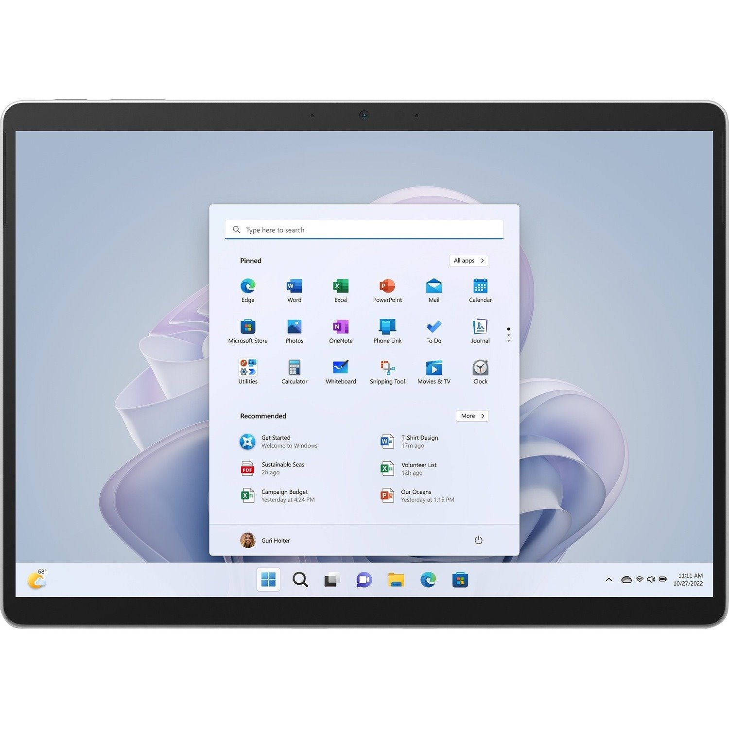 Microsoft Surface Pro 9 Tablet - 13" - 16 GB - 256 GB SSD - Windows 11 Pro - 5G - Platinum