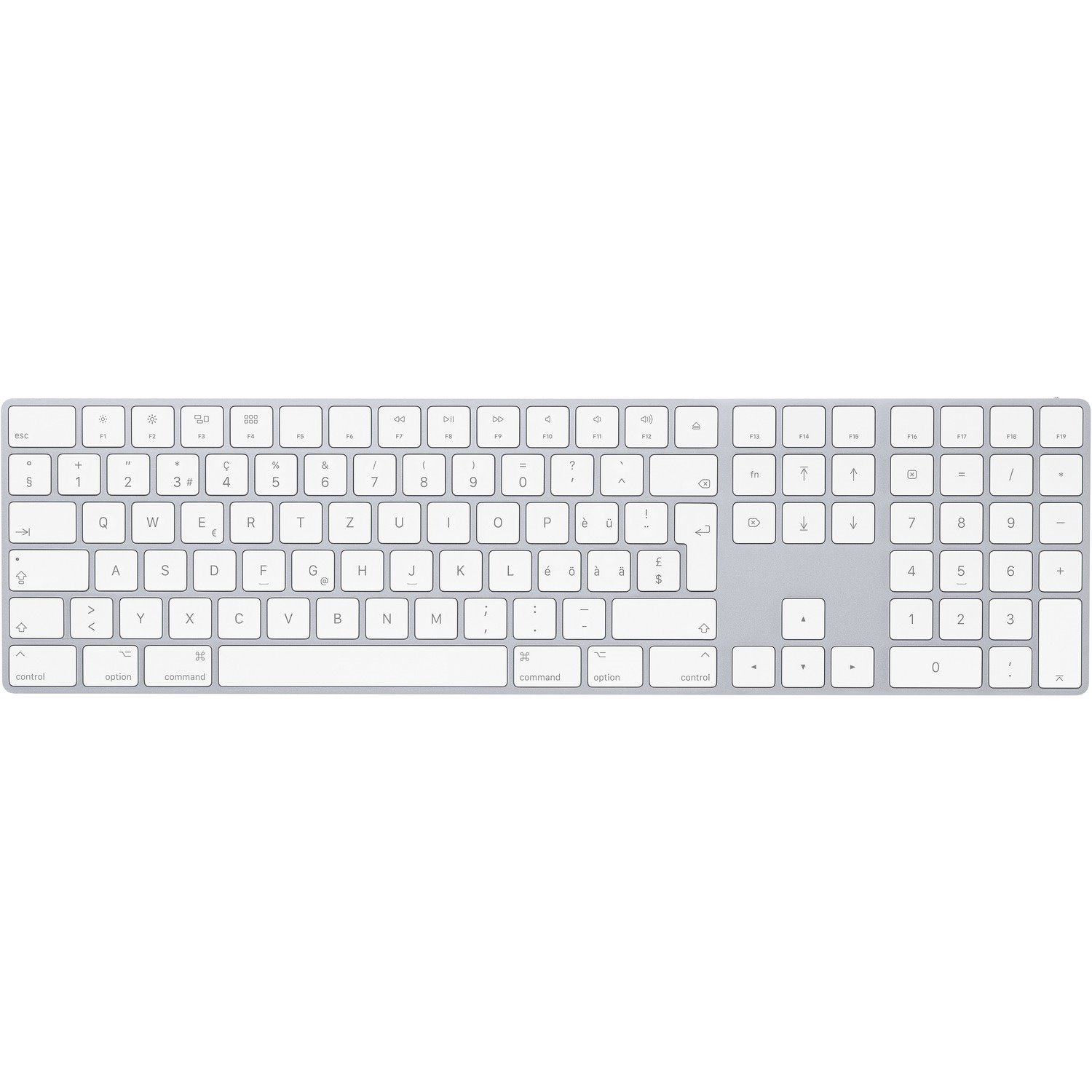 Apple Magic Keyboard - Wireless Connectivity - Swiss - Silver, White