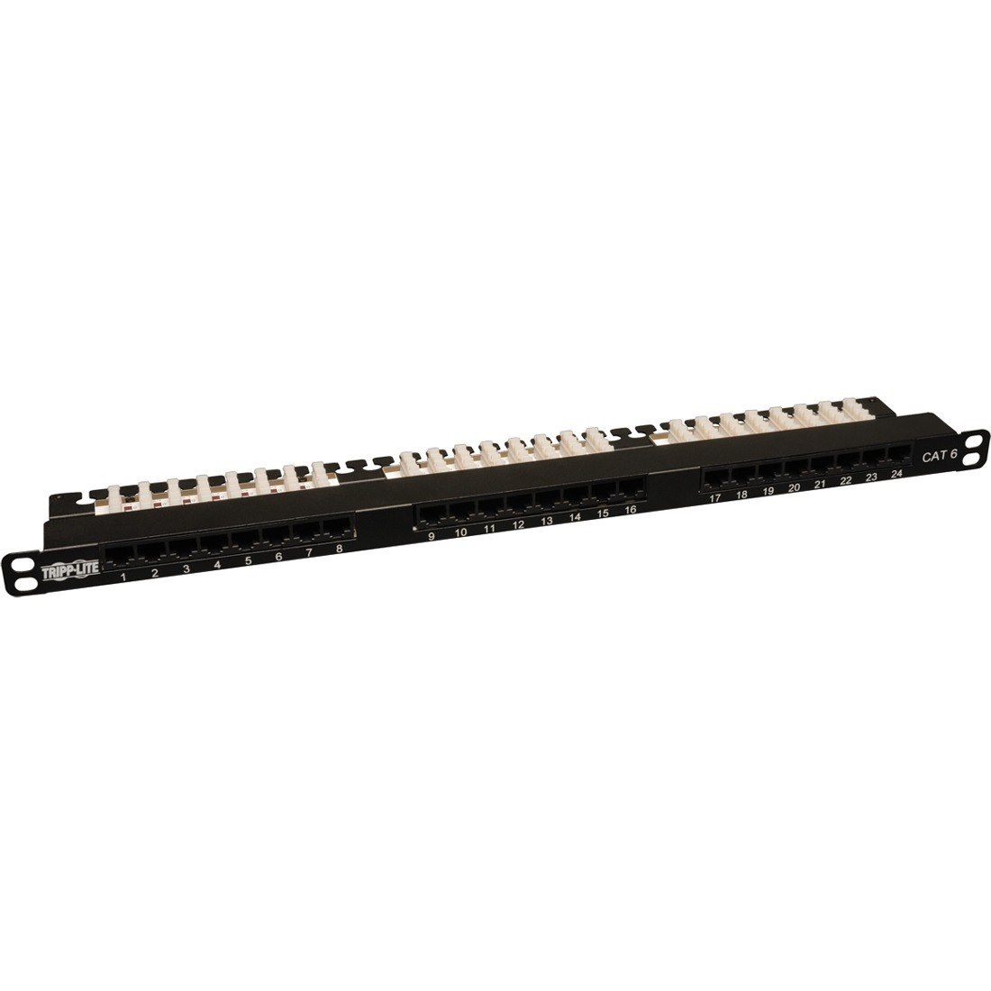 Eaton Tripp Lite Series 24-Port 0.5U Rack-Mount Cat6/Cat5 110 Patch Panel 568B, RJ45 Ethernet, TAA