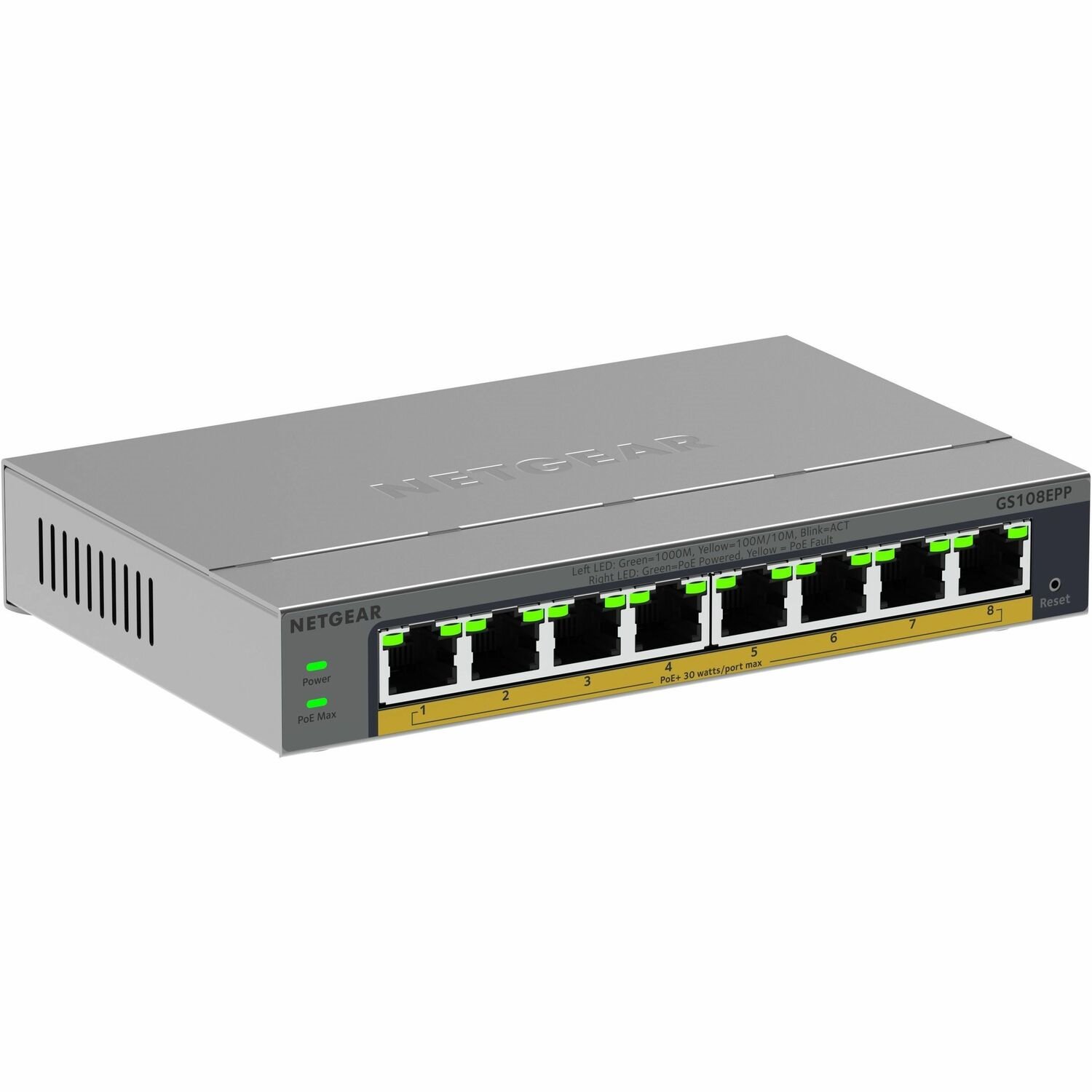 Netgear Business GS108EPP 8 Ports Manageable Ethernet Switch - Gigabit Ethernet - 10/100/1000Base-T