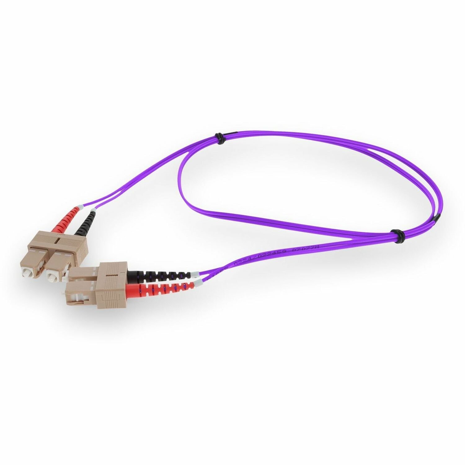 AddOn 5m SC to SC Purple OM4 Duplex OFNR (Riser-Rated) Fiber Patch Cable