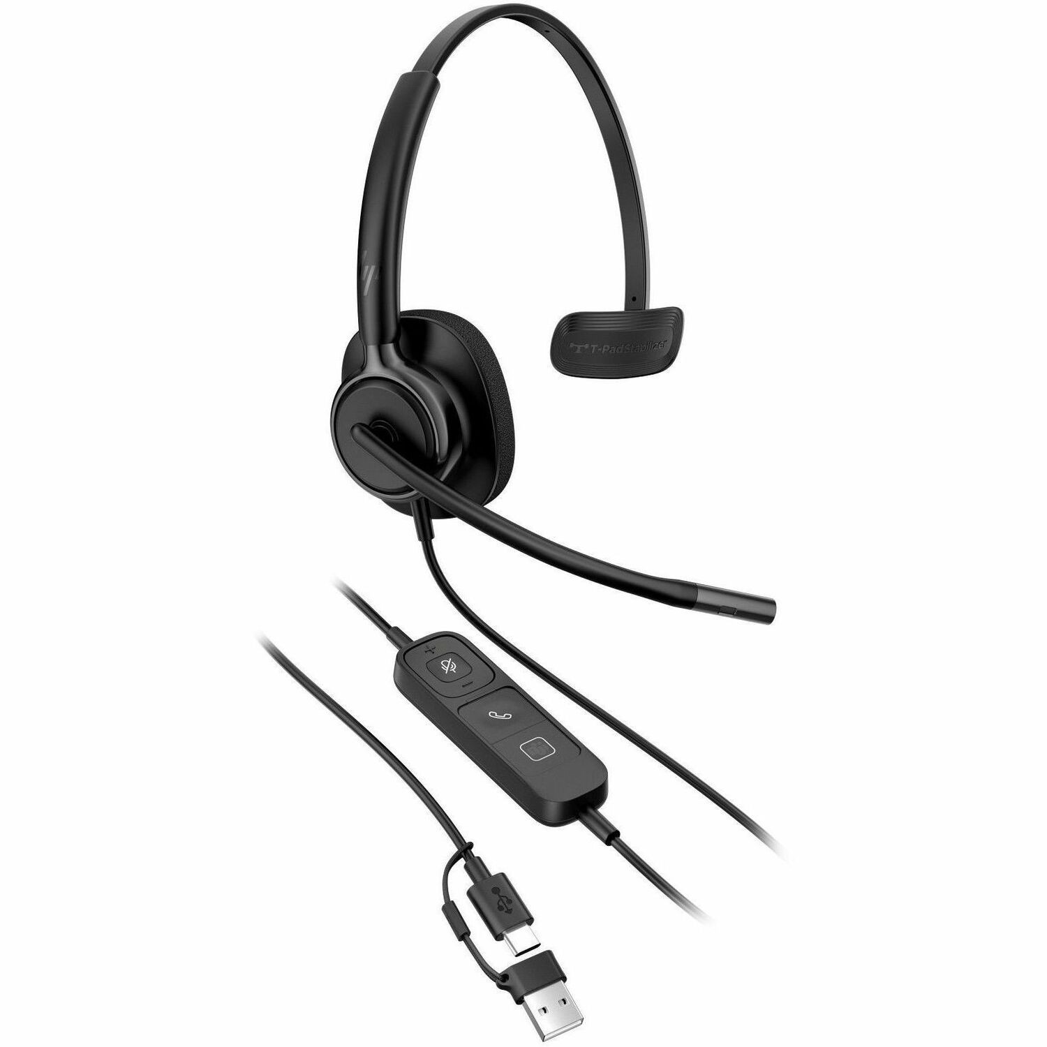 Poly Mission 400 415 Wired Over-the-head, On-ear Mono Headset - Black