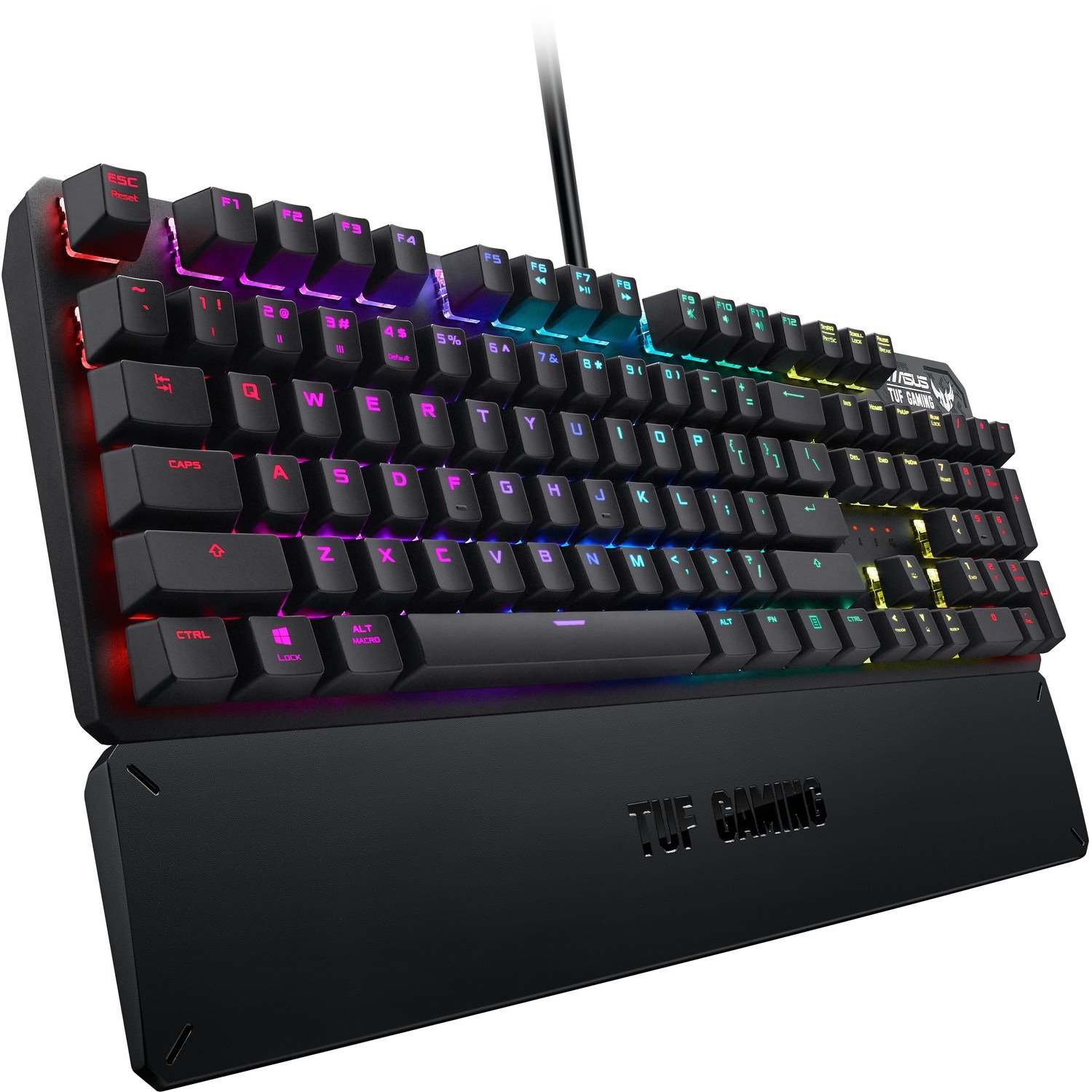 Asus Gaming K3 Gaming Keyboard - Cable Connectivity - USB 2.0 Interface - RGB LED - Gunmetal Grey