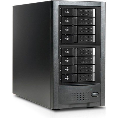 RAIDage JAGE6BT8MSBK-DE Drive Enclosure 12Gb/s SAS, SATA/600 - Mini-SAS HD Host Interface Tower - Black