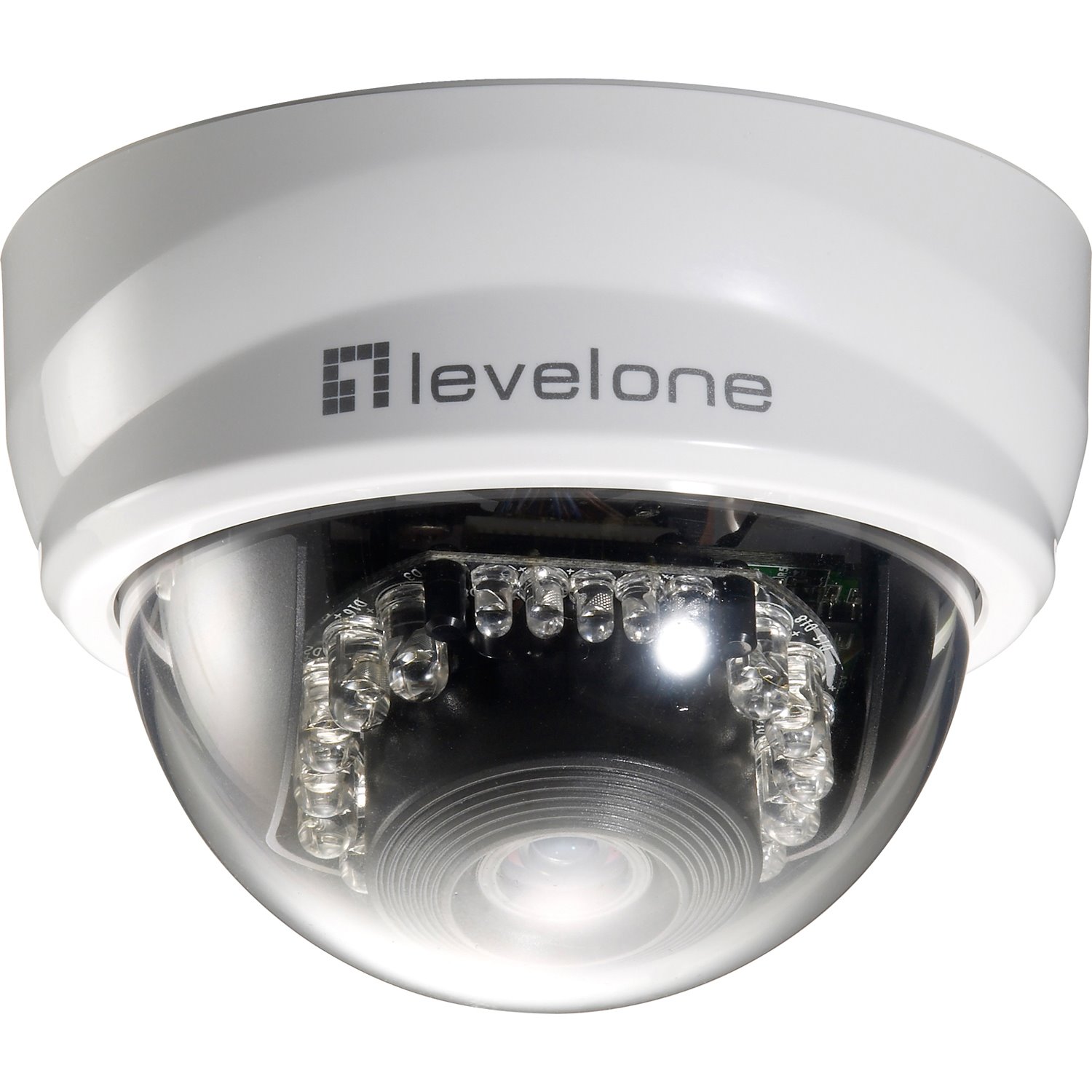 LevelOne H.264 2-Mega Pixel FCS-4101 10/100 Mbps P/T PoE Mini Dome Network Camera w/IR