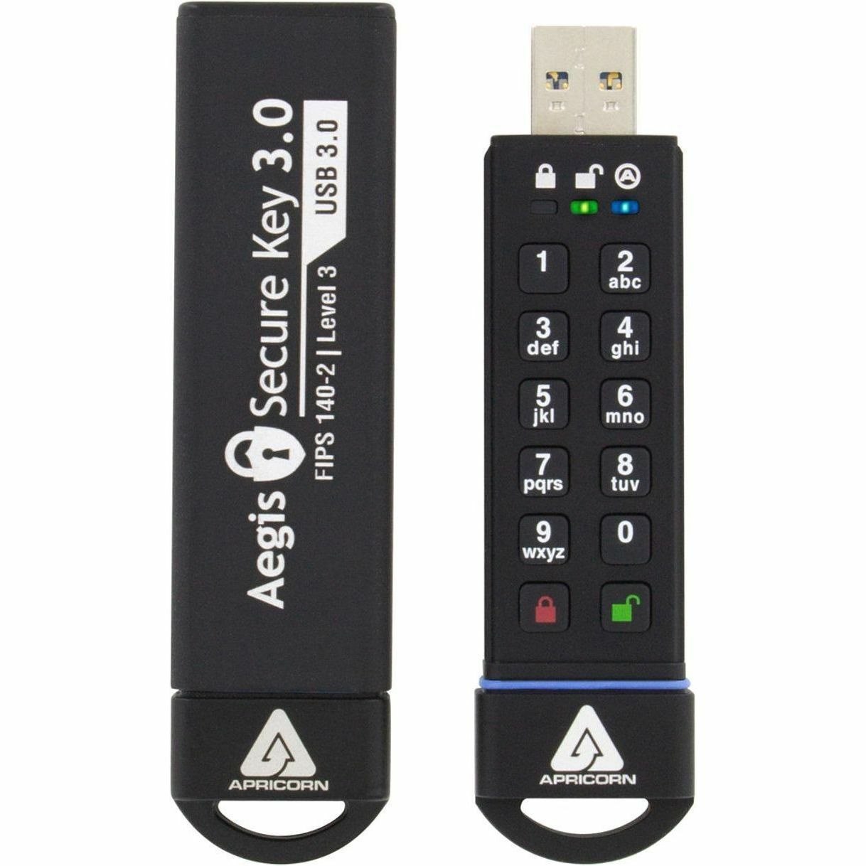 Apricorn Aegis Secure Key 3.0 2TB USB 3.1 Type A Flash Drive