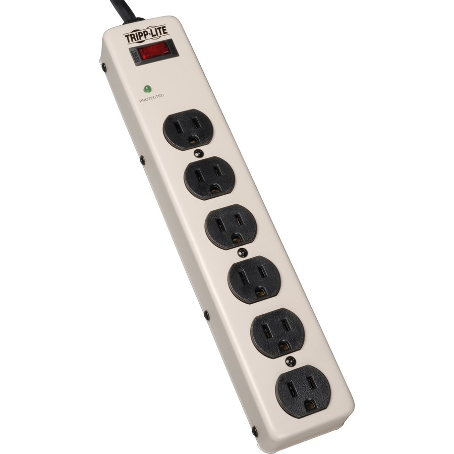 Tripp Lite by Eaton 6-Outlet Commercial-Grade Surge Protector, 6 ft. (1.83 m) Cord, 900 Joules, 12.5-in. length