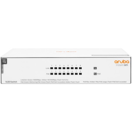 HPE Instant On 1430 8 Ports Ethernet Switch - Gigabit Ethernet - 100Base-TX, 10/100/1000Base-T