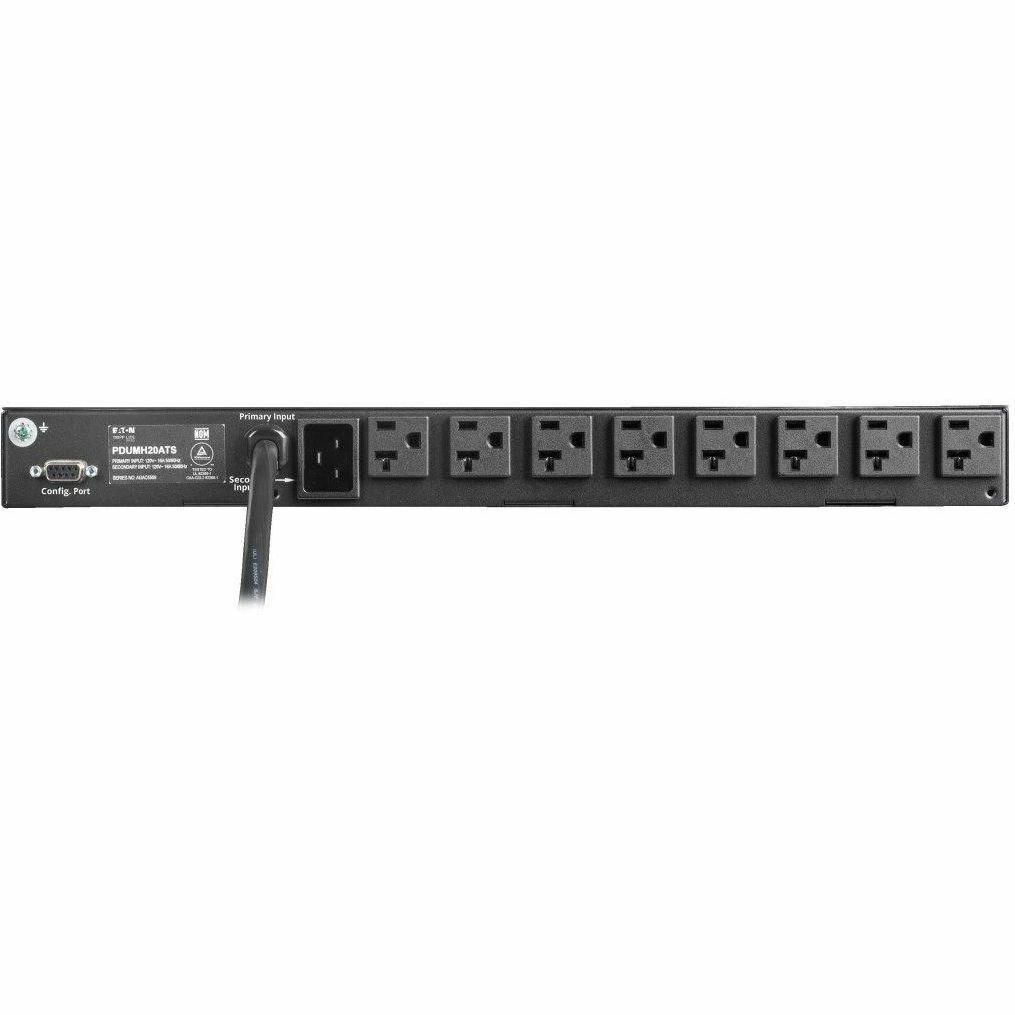 Eaton Tripp Lite Series 1.92kW 120V Single-Phase ATS/Local Metered PDU - 16 5-15/20R Outlets, Dual L5-20P/5-20P Inputs, 12 ft. Cords, 1U, TAA