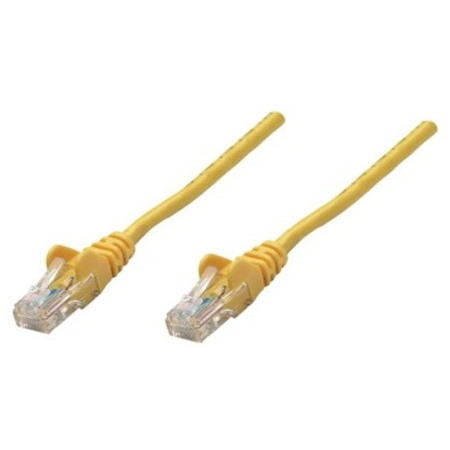 Network Patch Cable, Cat5e, 0.25m, Yellow, CCA, U/UTP, PVC, RJ45, Gold Plated Contacts, Snagless, Booted, Lifetime Warranty, Polybag