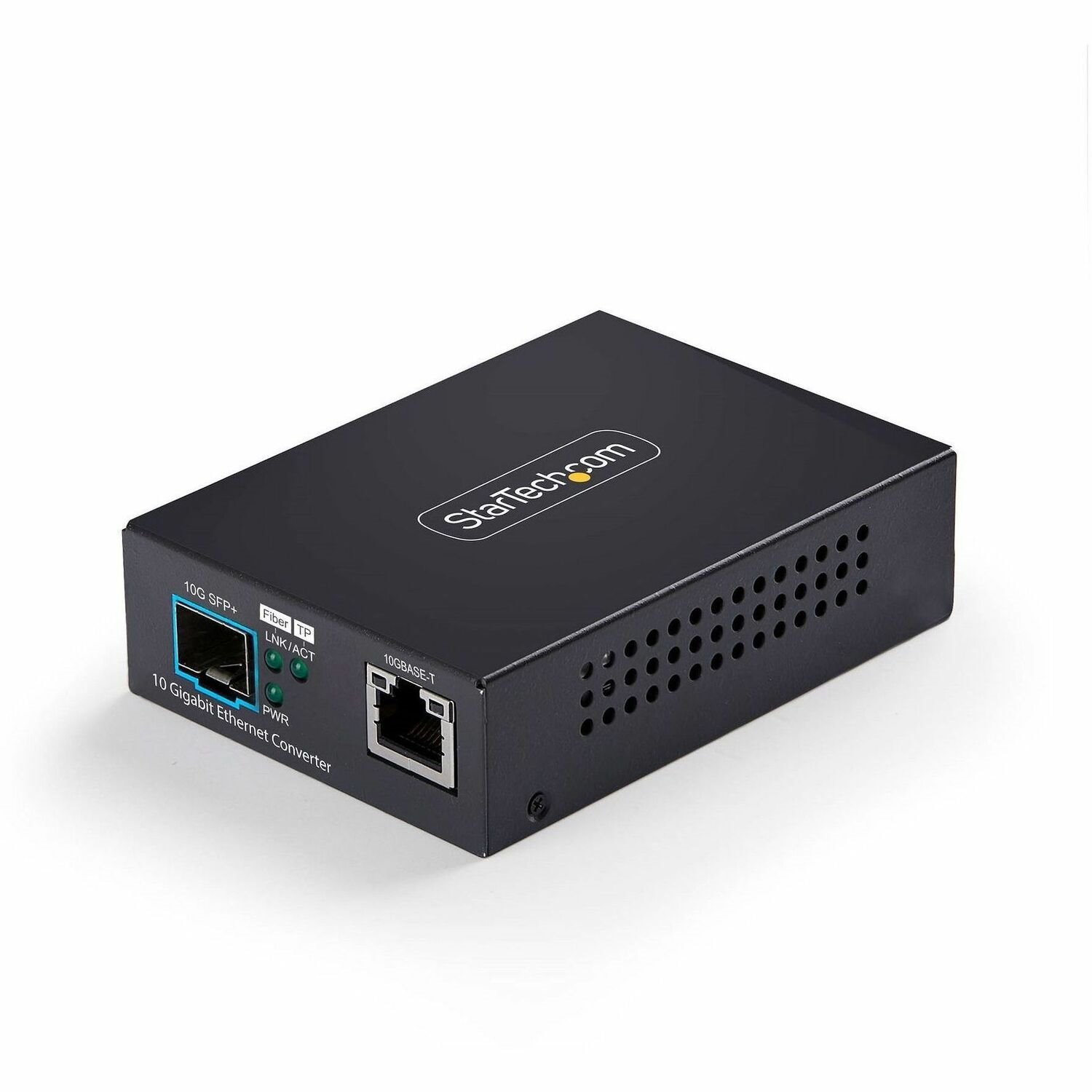StarTech.com 10GbE Multi-Gigabit SFP+ Fiber Media Converter, 10G/5G/2.5G/1G/100M RJ-45 to 10GBASE-X SFP+, Single-Mode, Multi-Mode, TAA